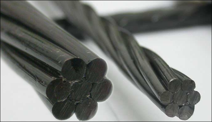 Uncoated plain steel PC strands