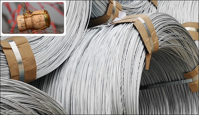 Galvanized champagne cork wire for Muselet manufacturing