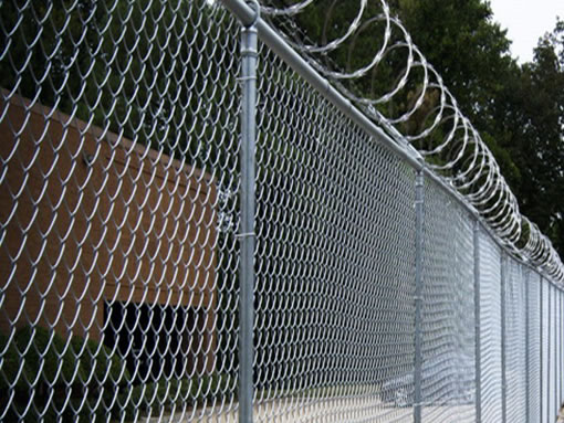 Chain link Fence with Anti Climbing Razor Barbed Wire